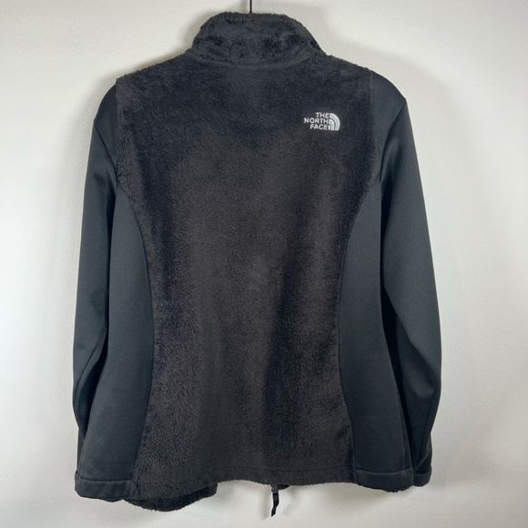 The North Face Girl’s Full Zip Jacket Black Warm Layering Fuzzy Coat Cozy  XL 18 - Picture 7 of 8